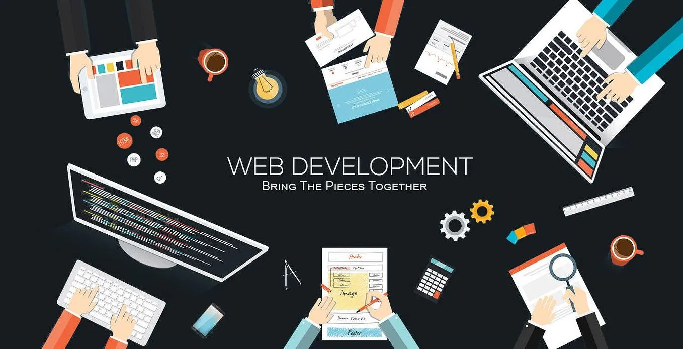 Website Development Flat Lay